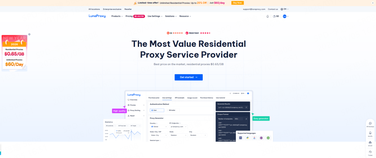 LunaProxy 评测:全球最佳代理服务